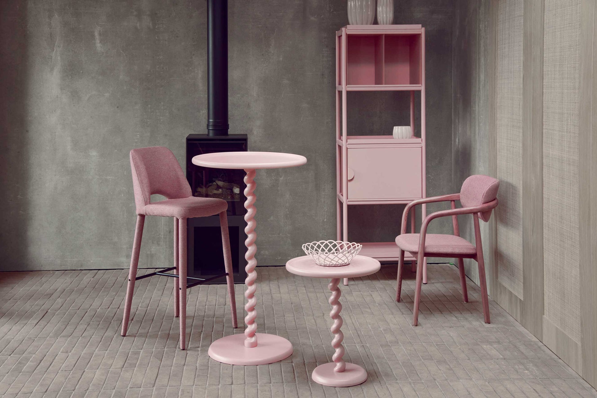 Fun Twister Side Table Pink Chic Colors | IONS DESIGN | Dubai