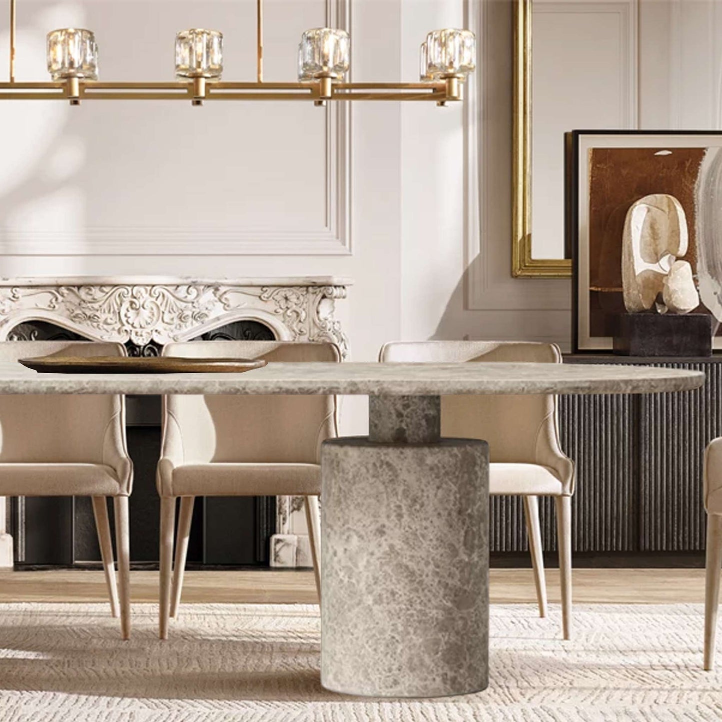 Grey Marble Table | IONS DESIGN | RH | Dubai | UAE