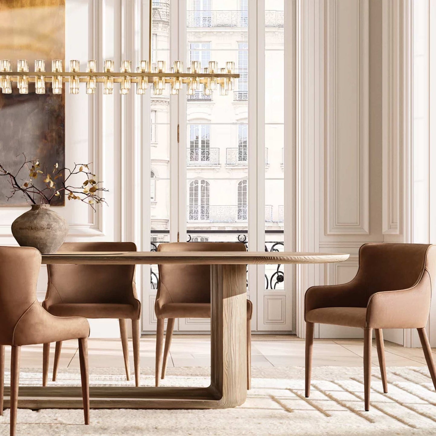 Roh Wood Dining Table | IONS DESIGN | RH | Dubai | UAE