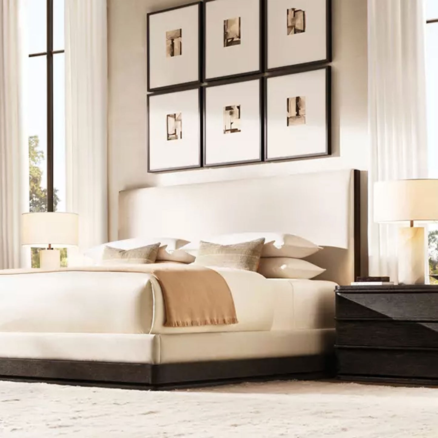 Ton Panel King Bed | IONS DESIGN | RH | Dubai | UAE
