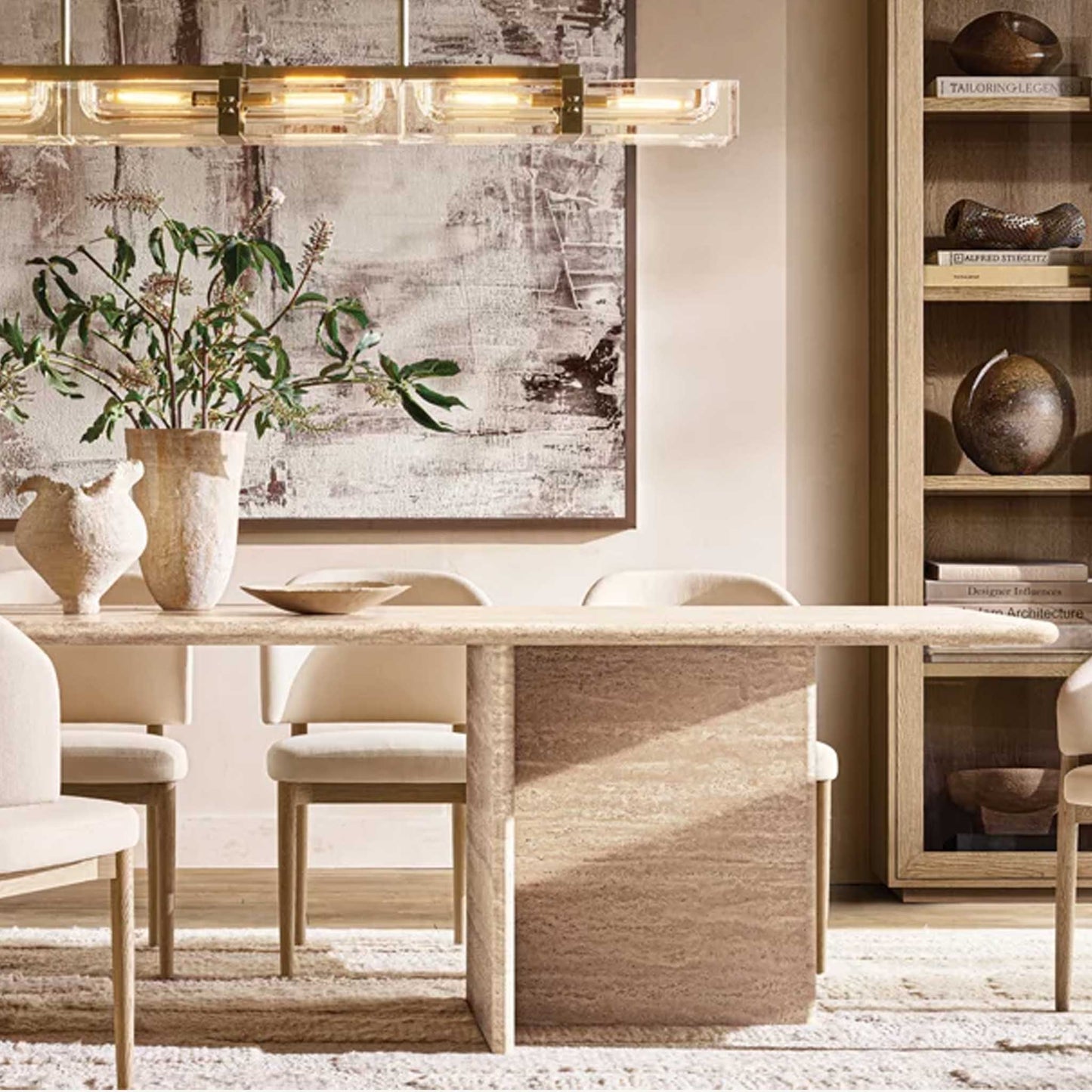 Travertine Table | IONS DESIGN | RH | Dubai | UAE