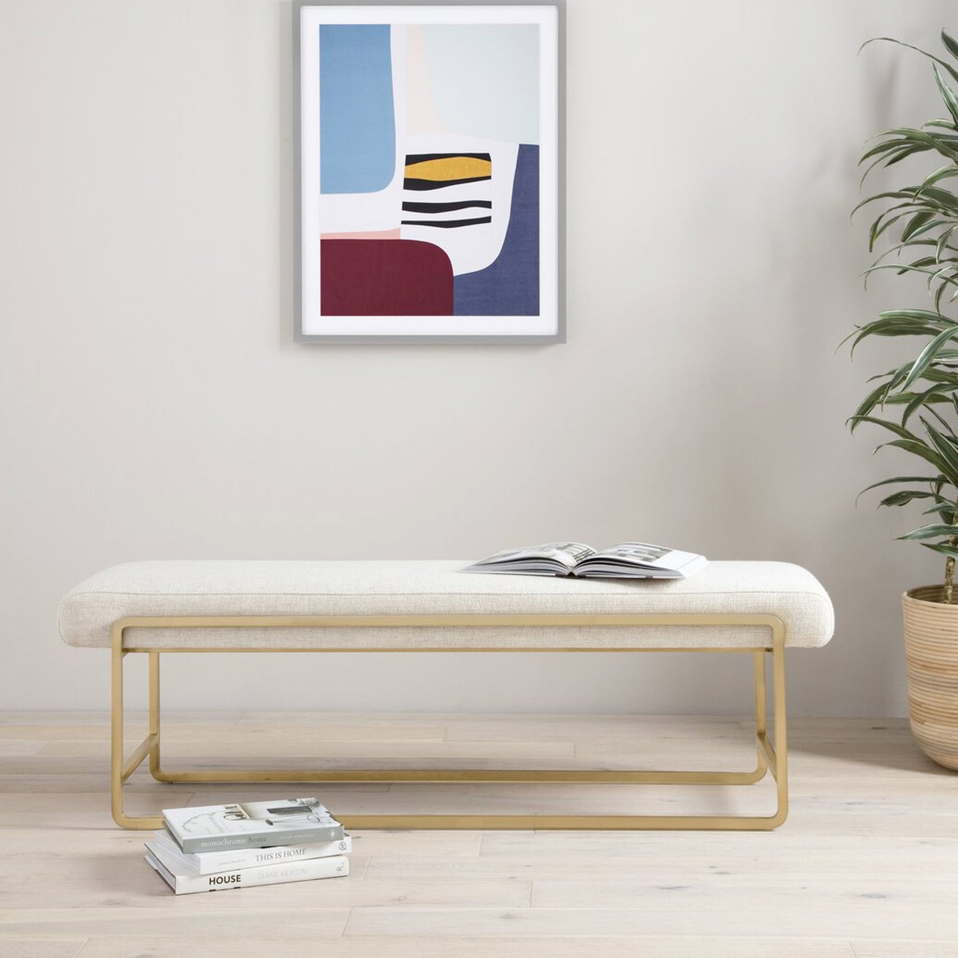 Via Fabric Bench with Metal Legs Via | IONS DESIGN | Dubai | UAE