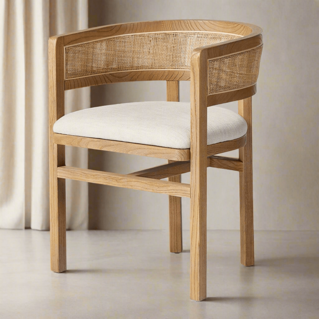 Art Wooden Barrel Back Dining Chair IONS DESIGN Dubai