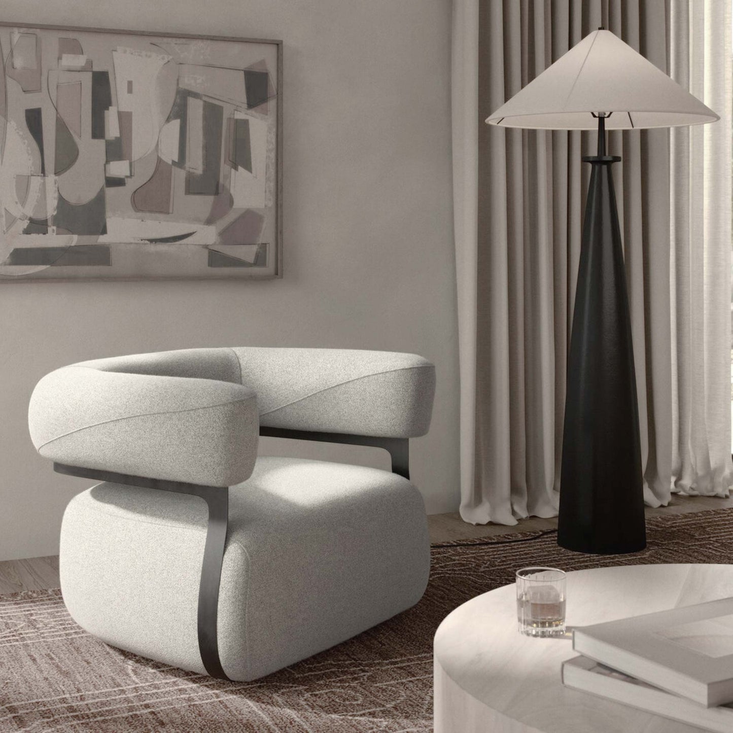 Aya Upholstered Chair with Flared Arms | IONS DEIGN | Dubai | UAE