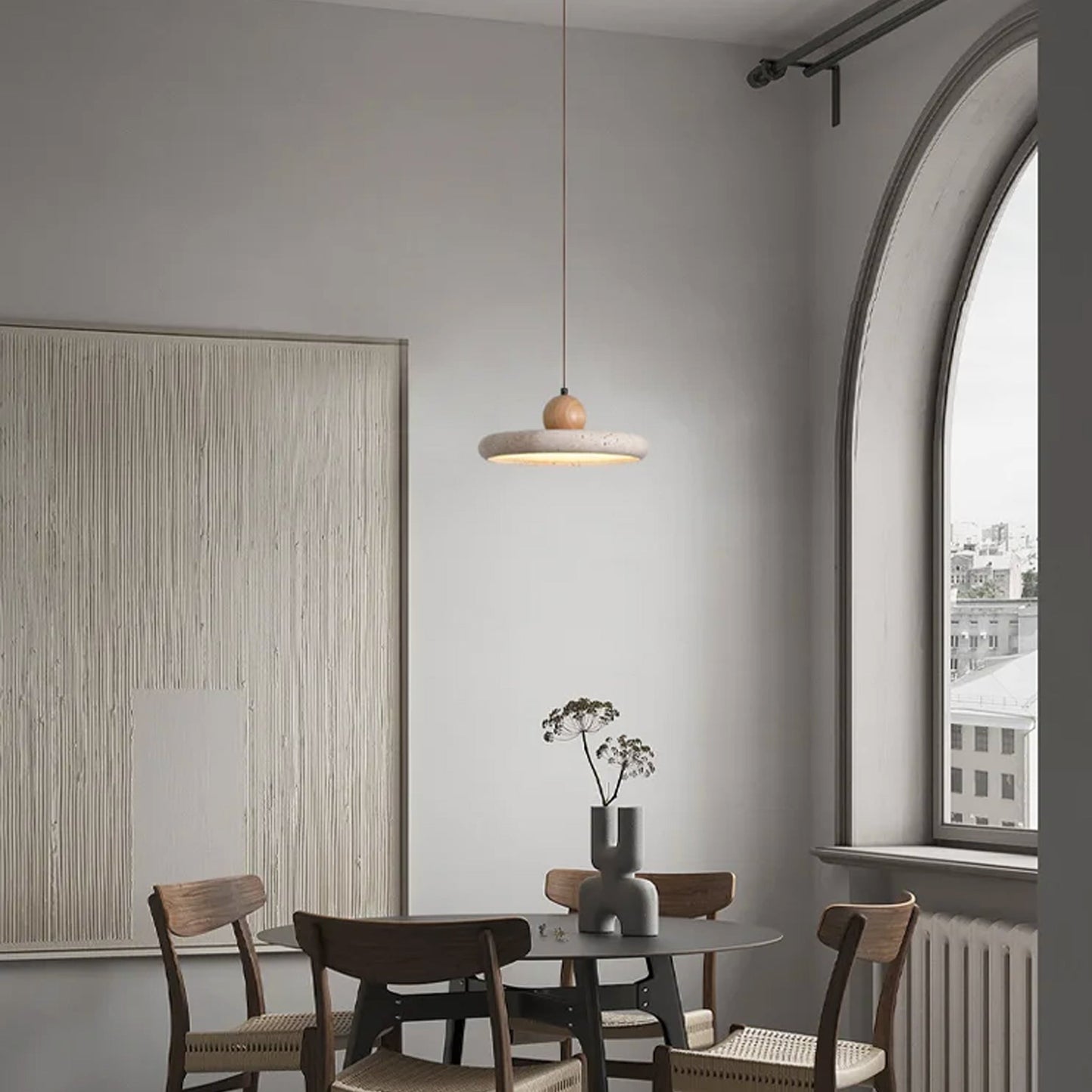 Dua Circular Stone Pendant Light - IONS DESIGN | Dubai | UAE