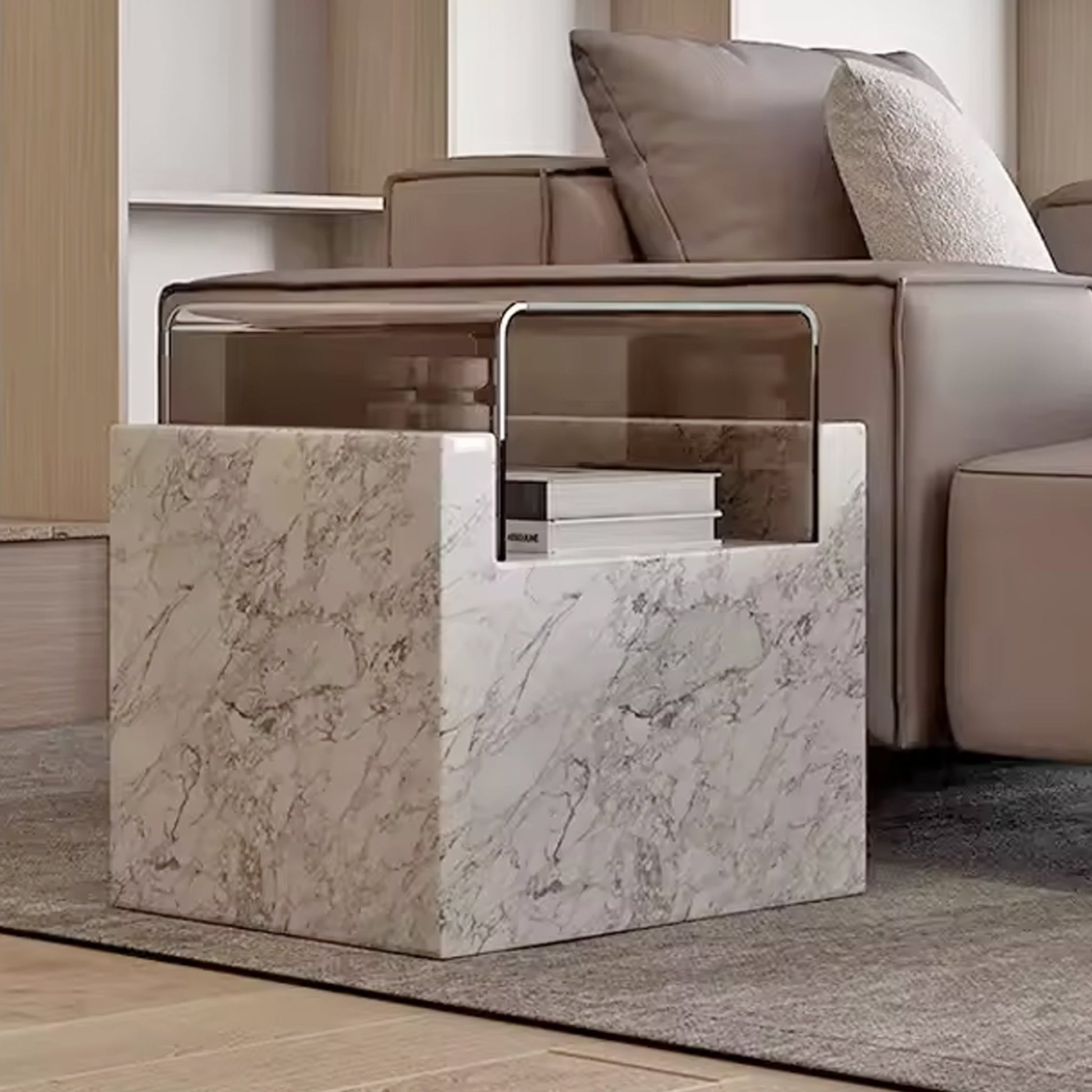 Fin Contemporary Marble Bedside Table | IONS DEIGN | Dubai | UAE