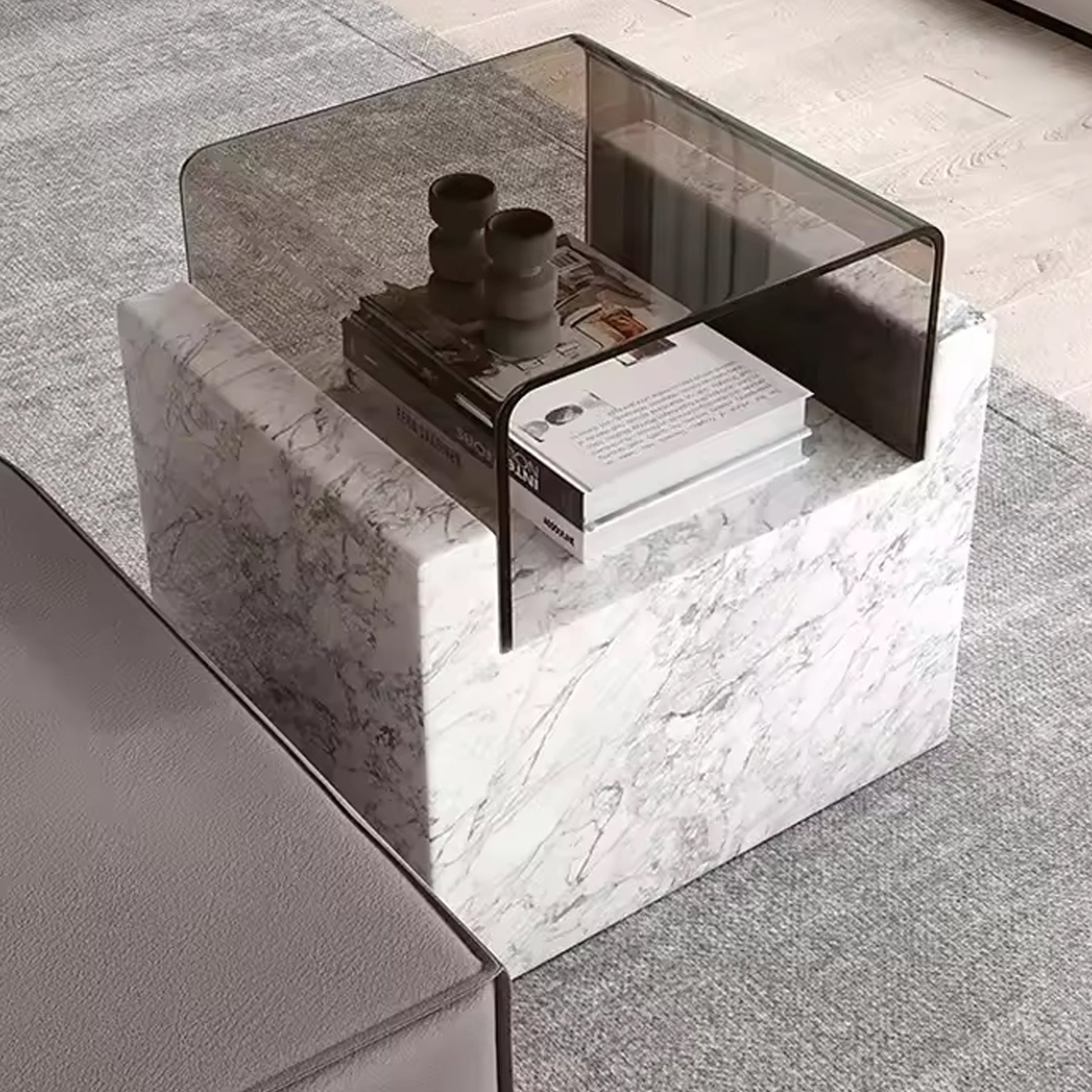 Fin Contemporary Marble Bedside Table | IONS DEIGN | Dubai | UAE