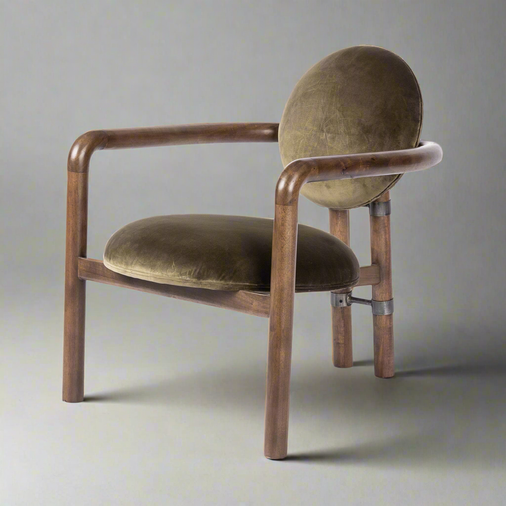 Kat Velvet wood Modern Armchair | IONS DEIGN | Dubai | UAE