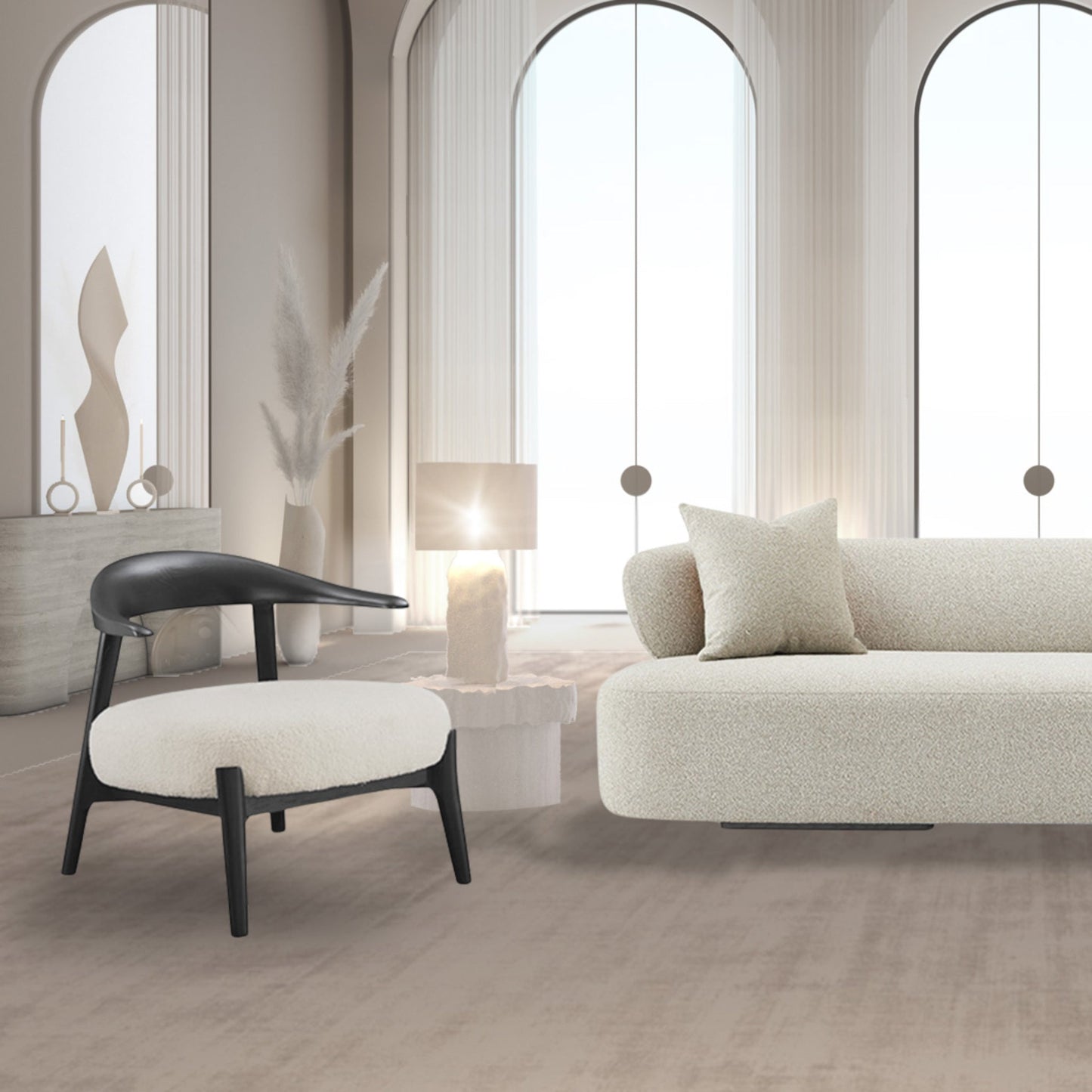Rio Chair in Off-white Fabric | IONS DEIGN | Dubai | UAE