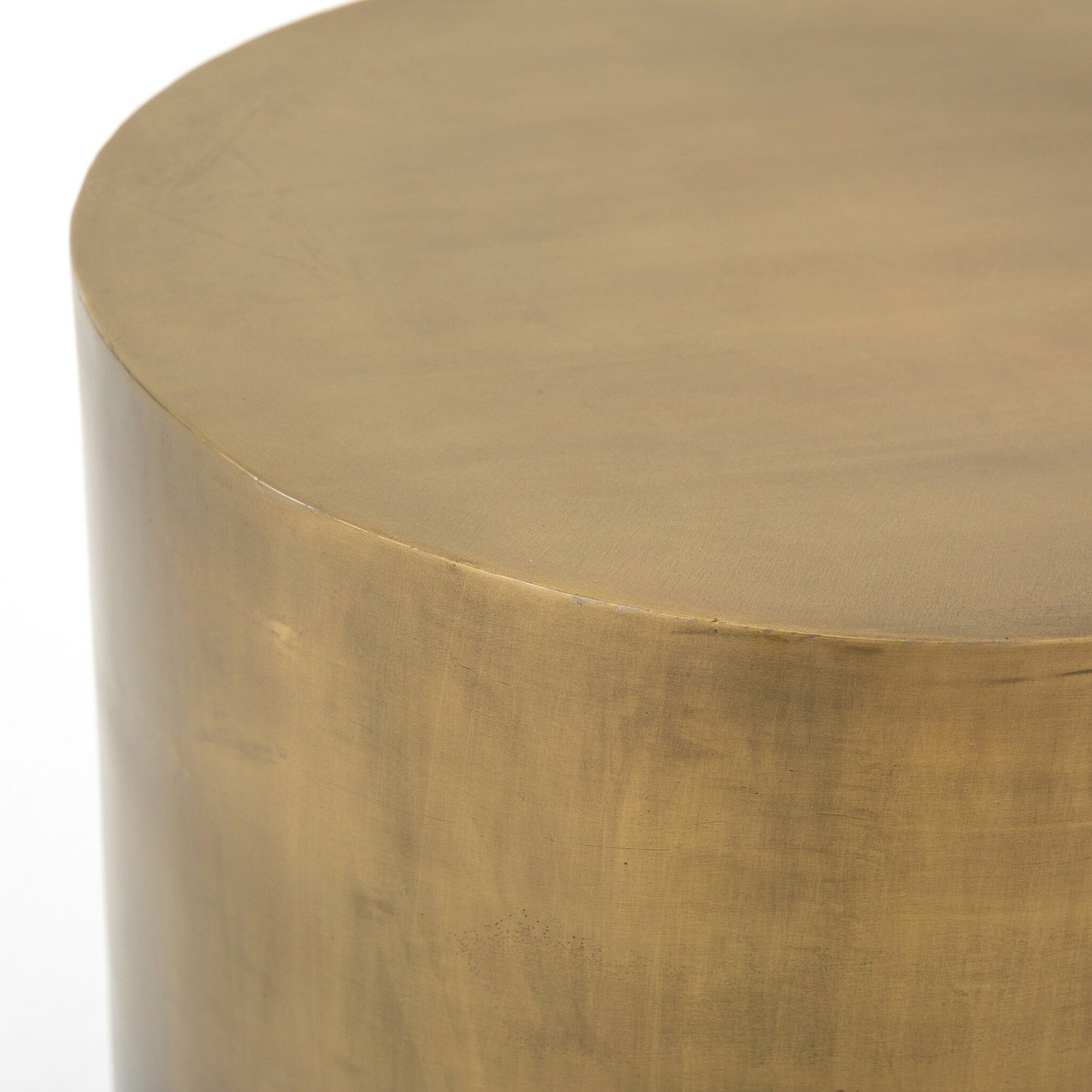 Una Antique brass cylindrical side table - IONS DESIGN | Dubai | UAE 