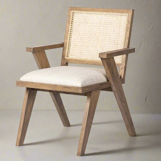 Ros Cane Back  Dining Chair with Armrest