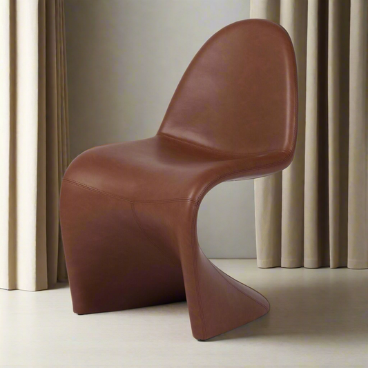 Tet Brown Leather Armless Chair - IONS DESIGN | Dubai | UAE 