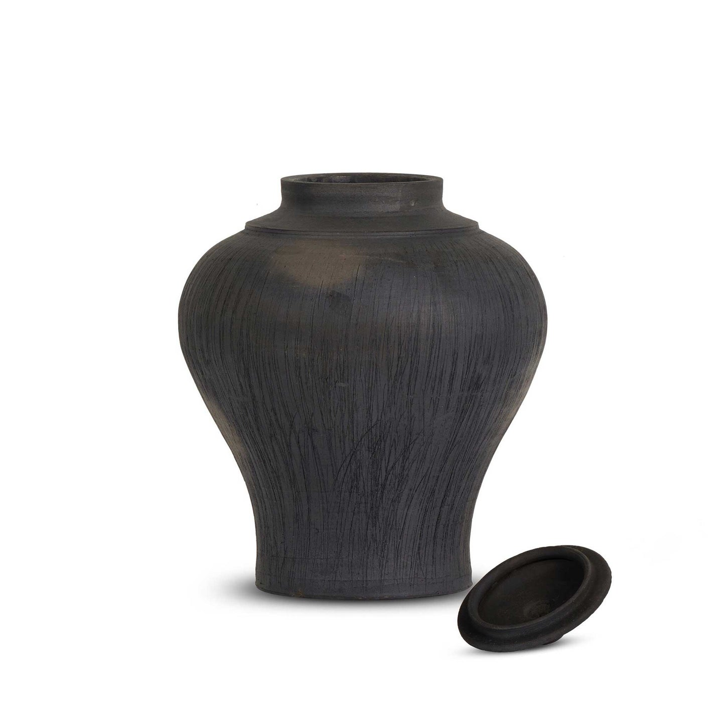 Nia Aged Black Terracotta Vase - IONS DESIGN | Dubai | UAE 