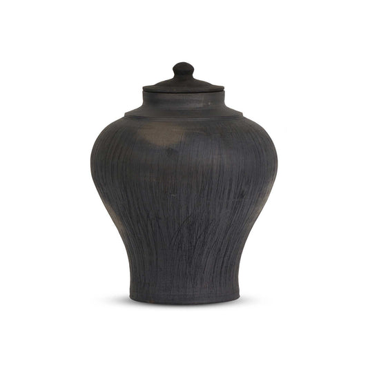 Nia Aged Black Terracotta Vase - IONS DESIGN | Dubai | UAE 