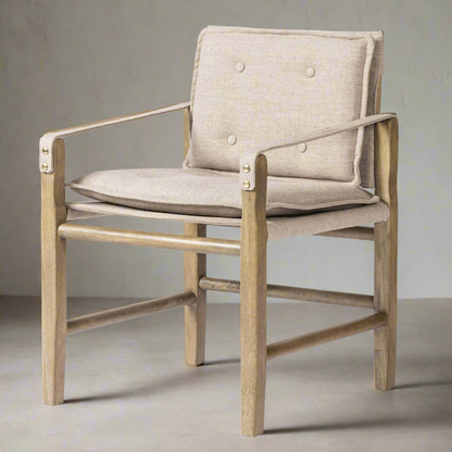 Ram Dining Armchair with Solid Wood Frame