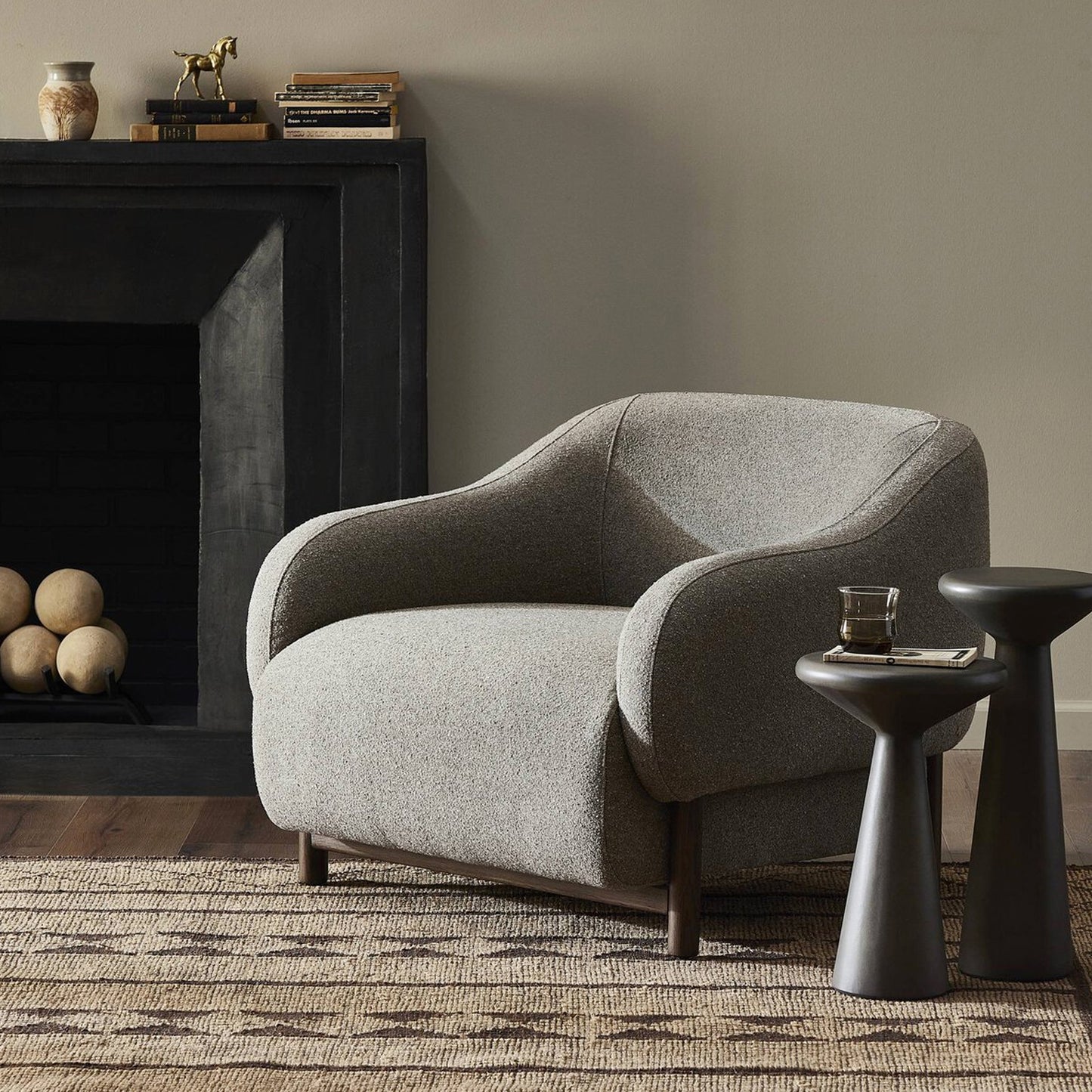 Amy Armchair in Neutral Weave Fabric - IONS DESIGN