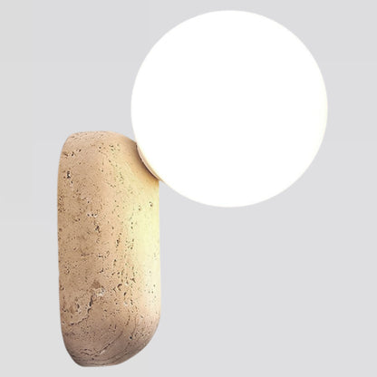 Ash Modern Wall Lamp in Travertine Stone - IONS DESIGN