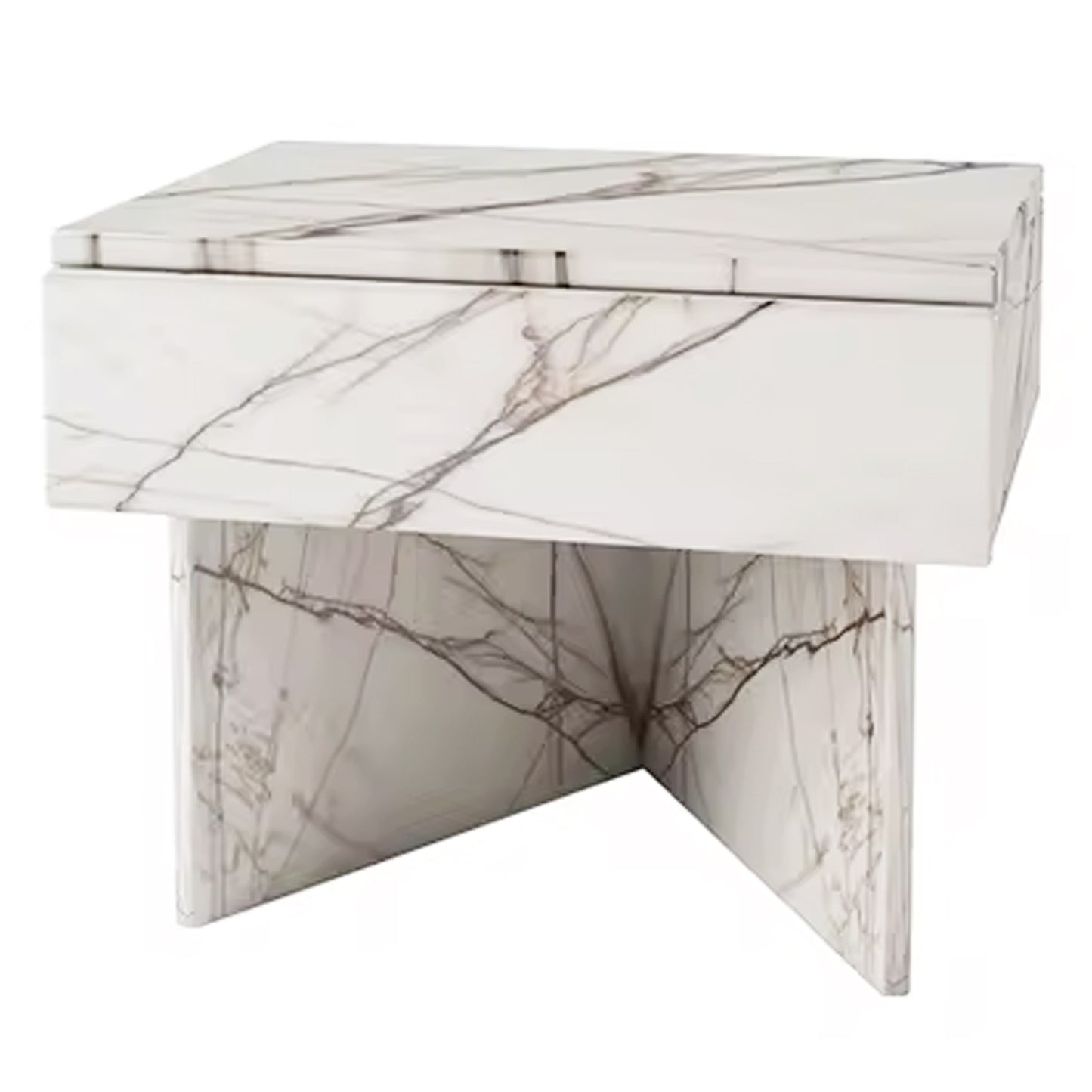 Aza Rectangular Marble Bedside Table - IONS DESIGN