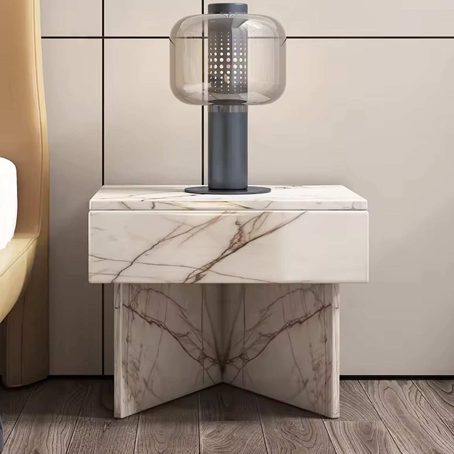 Aza Rectangular Marble Bedside Table - IONS DESIGN