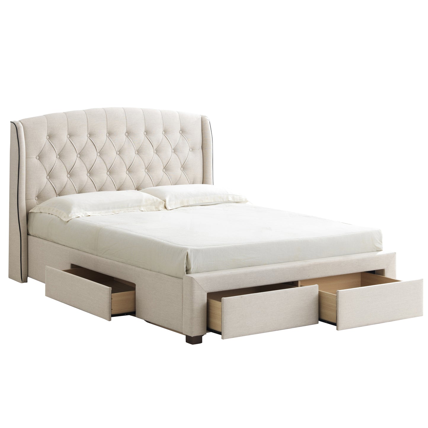 Cora Fabric Panel King Bed with Storage - IONS DESIGN | Dubai | UAE 