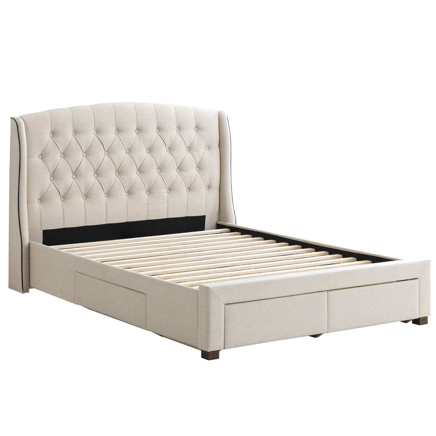 Cora Fabric Panel King Bed with Storage - IONS DESIGN | Dubai | UAE 