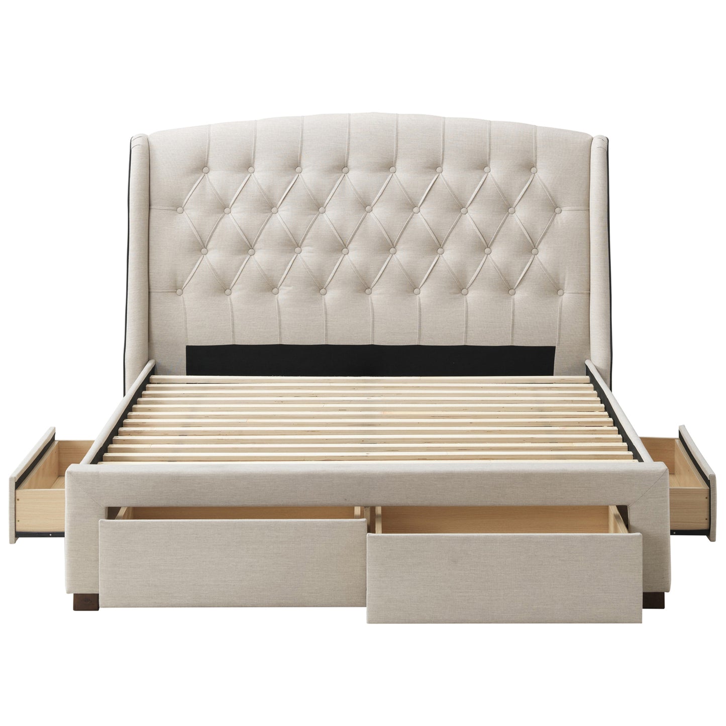 Cora Fabric Panel King Bed with Storage - IONS DESIGN | Dubai | UAE 