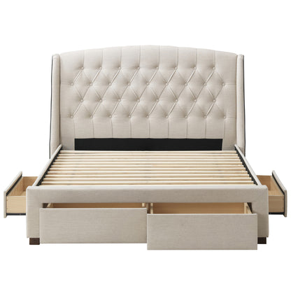 Cora Fabric Panel King Bed with Storage - IONS DESIGN | Dubai | UAE 