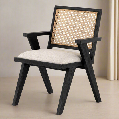 Ros Cane Back  Dining Chair with Armrest