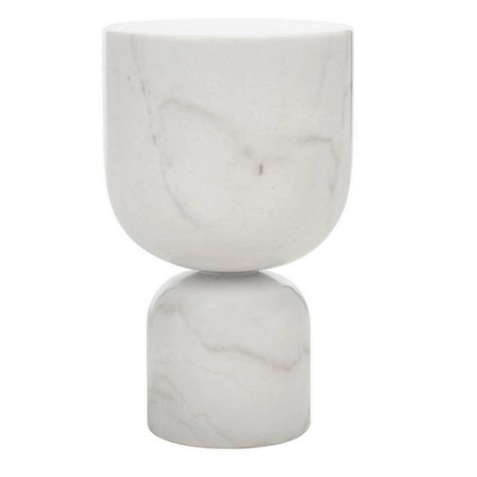 Evo White Marble Side Table
