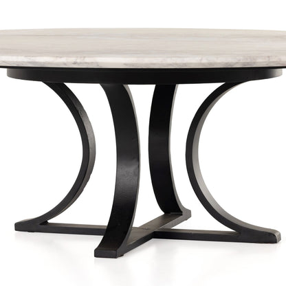 Gea Round Coffee Table – Black Metal Legs - IONS DESIGN