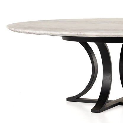 Gea Round Coffee Table – Black Metal Legs - IONS DESIGN