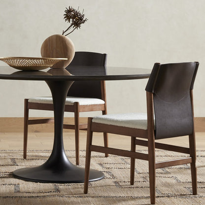 Ike Espresso Leather Back Dining Chair - IONS DESIGN | Dubai | UAE 