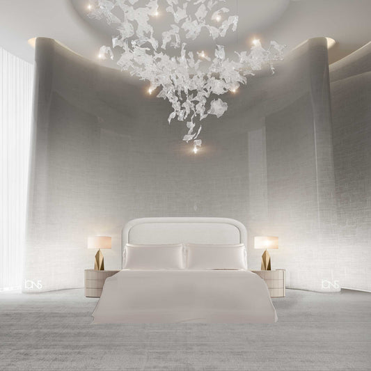 Ira Luxury King Bed Upholstery Fabric off-White  - Saudi Arabia