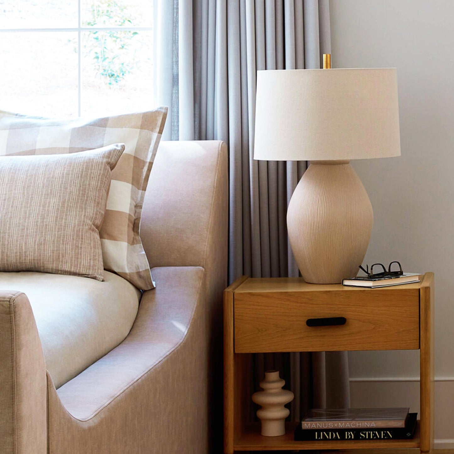 Kat Table Lamp Linen Shade  | IONS DESIGN | Dubai | UAE