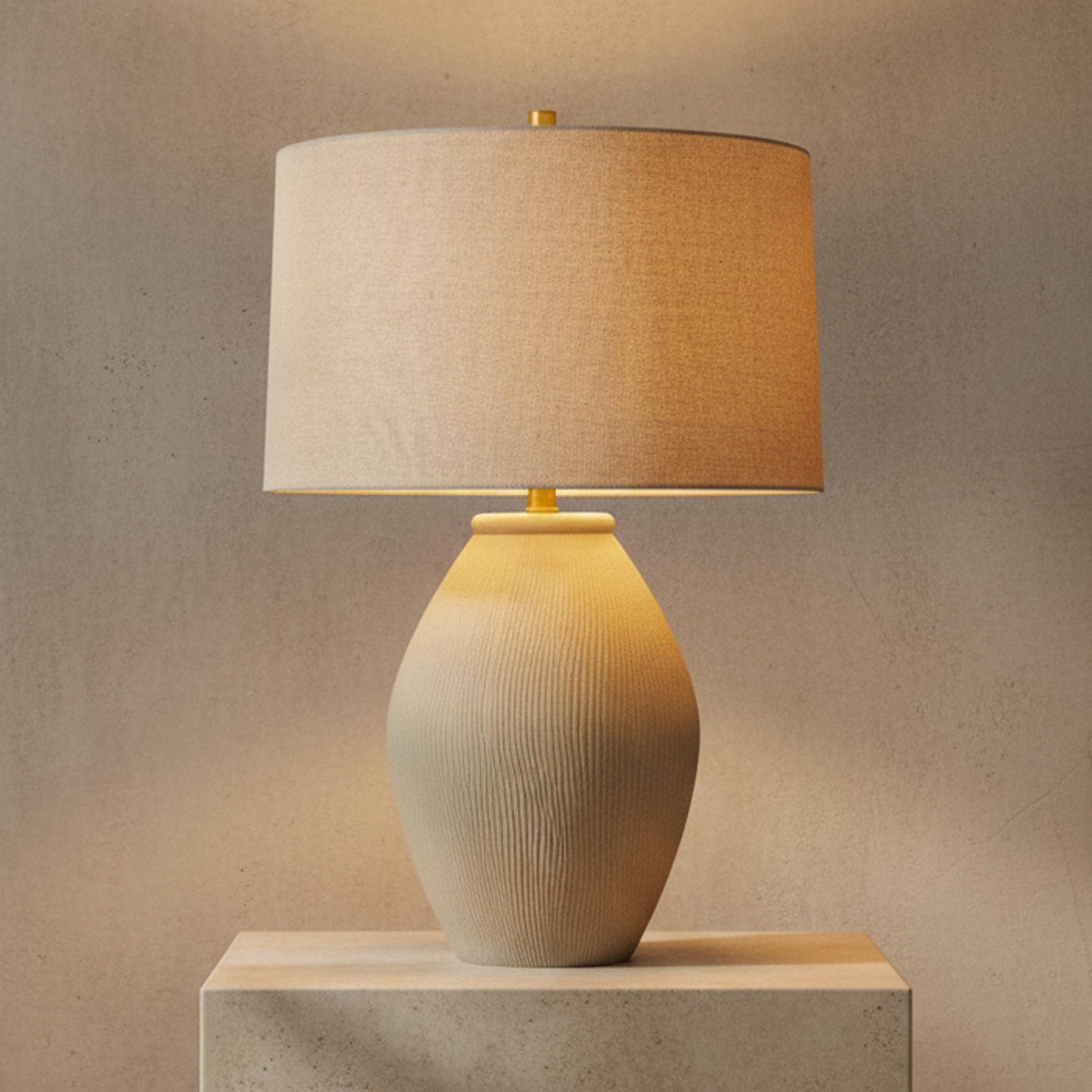 Kat Table Lamp Linen Shade  | IONS DESIGN | Dubai | UAE