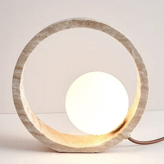 Nox Ring Shaped Travertine Table Light - IONS DESIGN