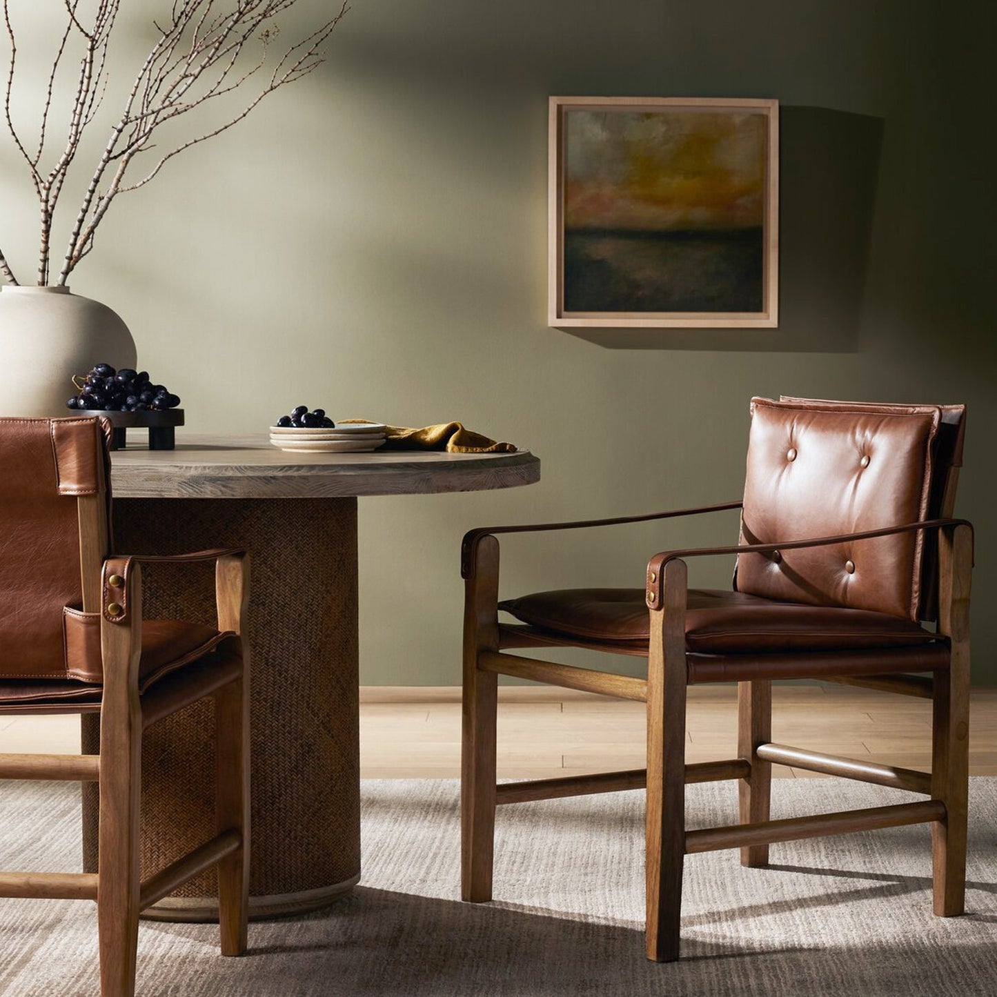 Ram Dining Armchair with Solid Wood Frame