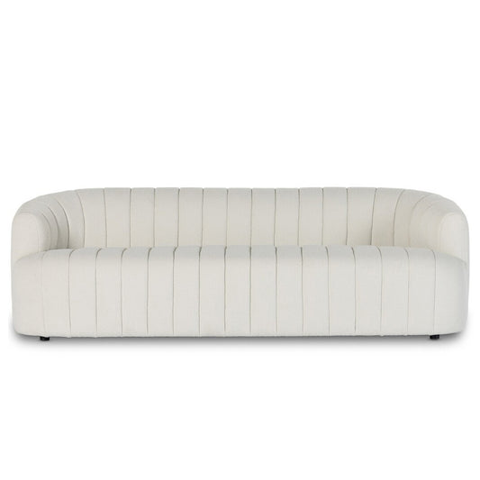 Ted Channel Tufted Fabric Sofa -  3 Seater