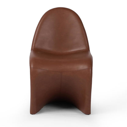 Tet Brown Leather Armless Chair - IONS DESIGN | Dubai | UAE 