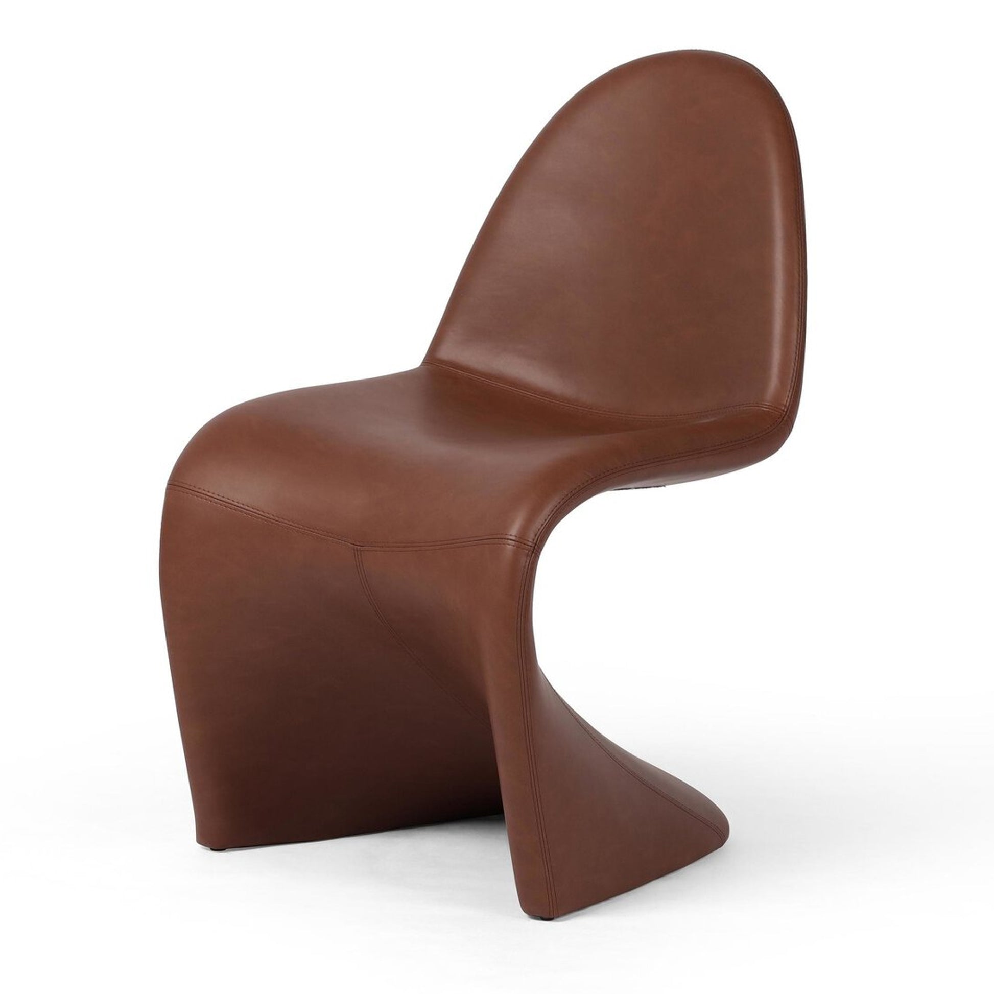 Tet Brown Leather Armless Chair - IONS DESIGN | Dubai | UAE 