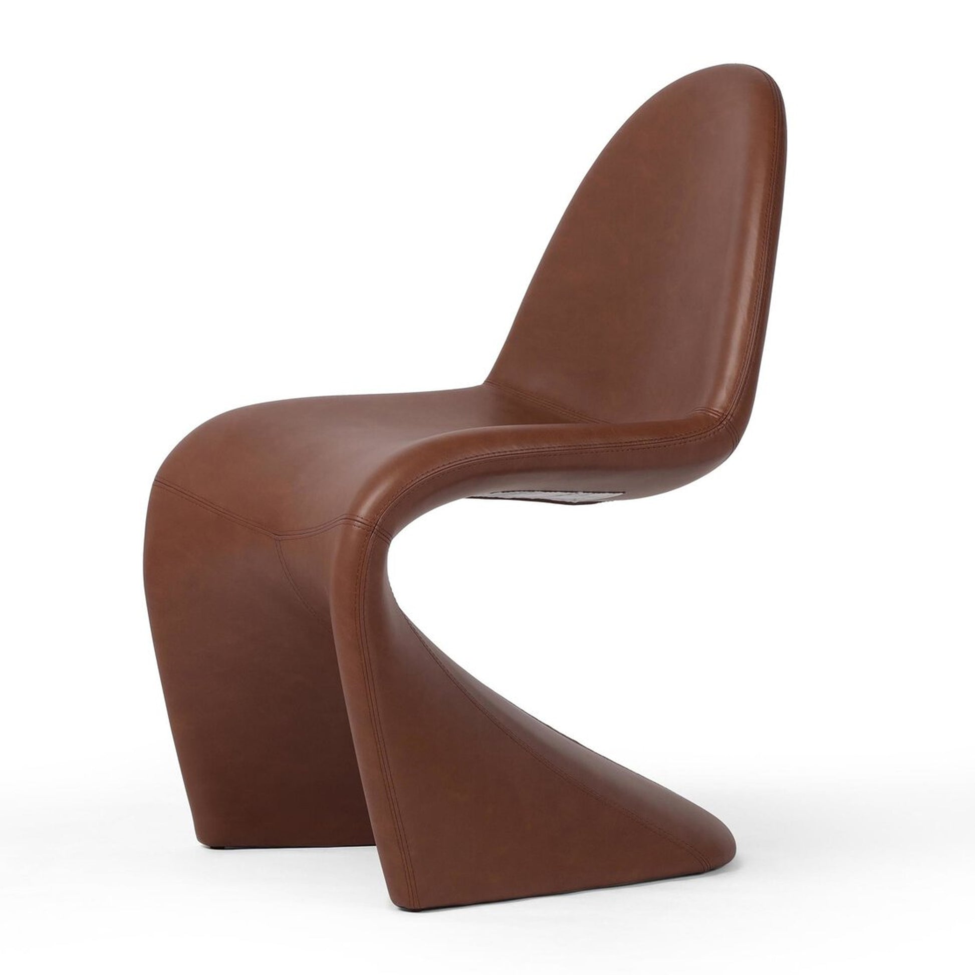 Tet Brown Leather Armless Chair - IONS DESIGN | Dubai | UAE 