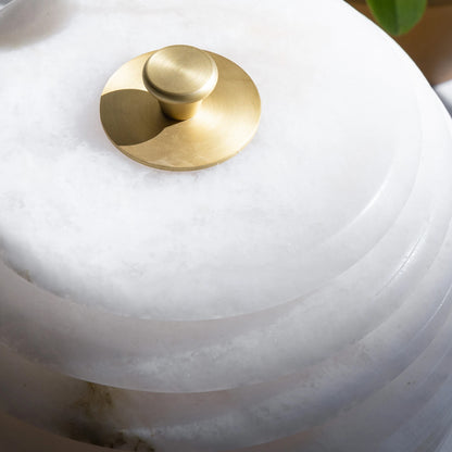 Tim Rounded White Stone Table Lamp - IONS DESIGN | Dubai | UAE 