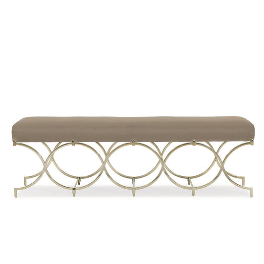 Via Fabric Bench with Metal Legs - IONS DESIGN | Dubai | UAE 