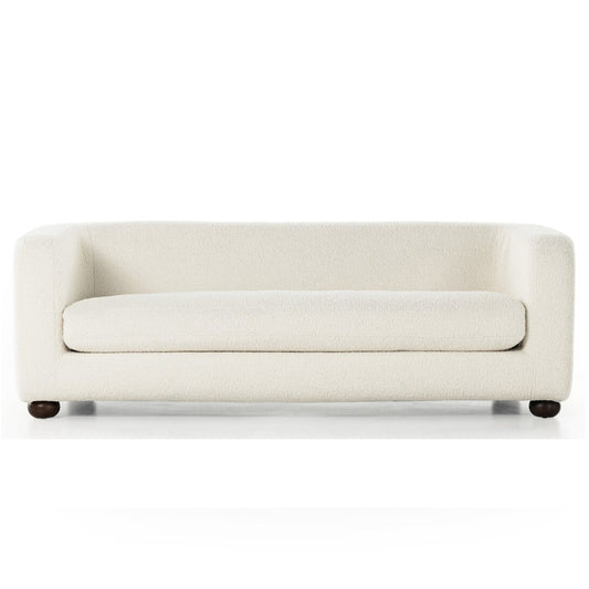 Vic Upholstered Sofa in Natural White – 3 Seater