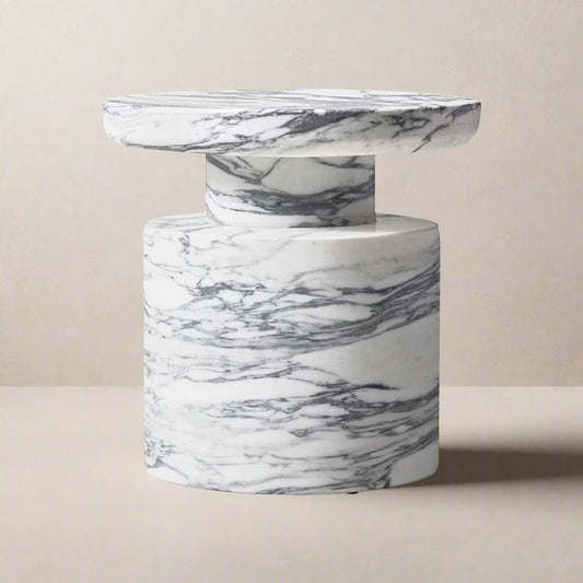 White Marble Bedside Table | IONS DESIGN | RH | Dubai | UAE