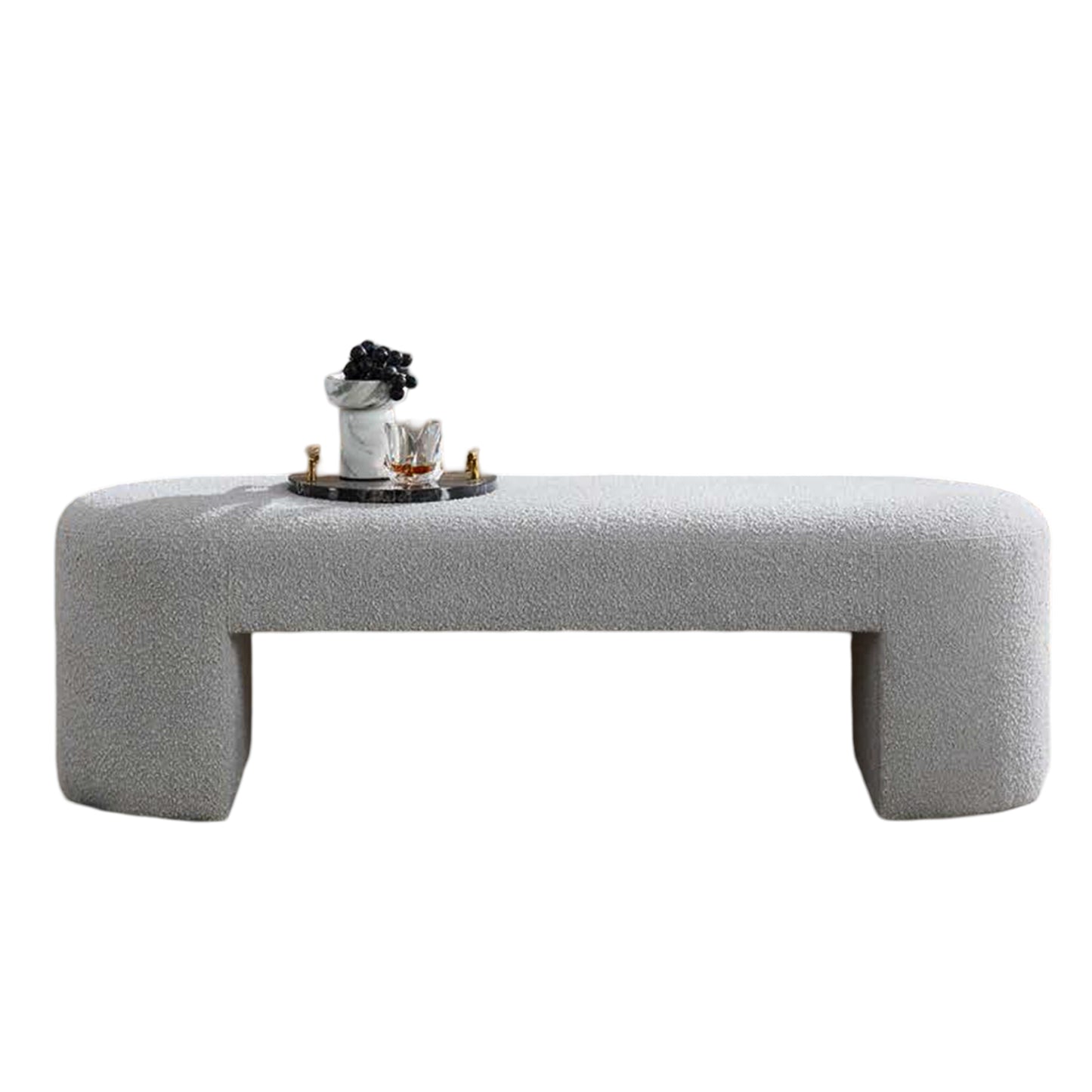 Zac Light Grey Upholstered  Bench - IONS DESIGN | Dubai | UAE 