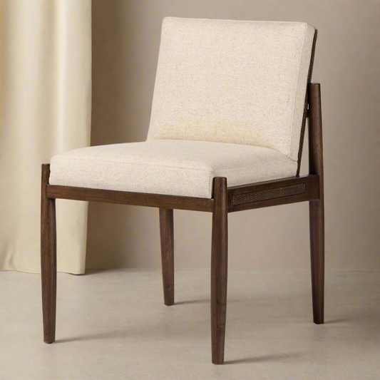 Bev Chair with Rattan and Linen Upholstery | IONS DEIGN | Dubai | UAE