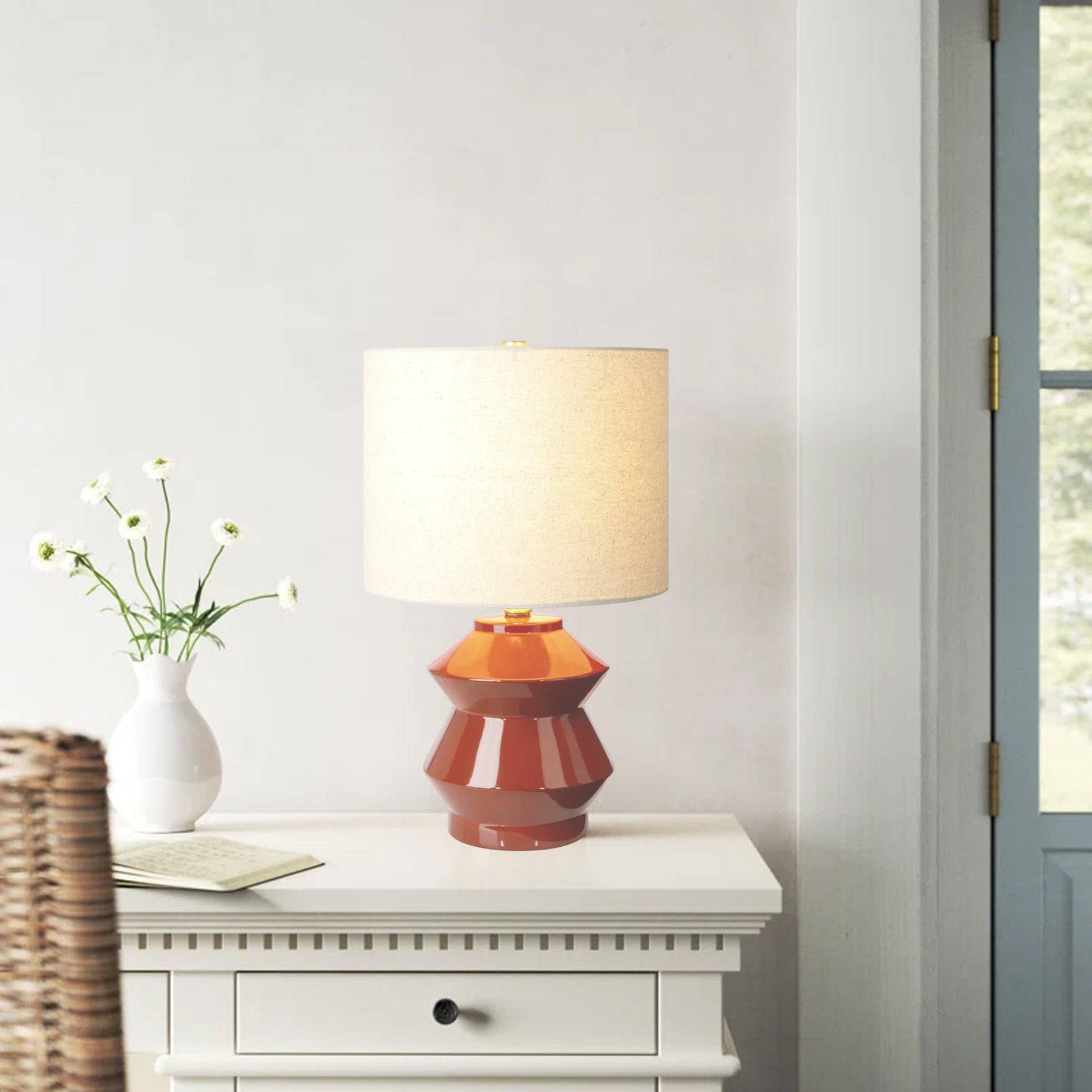 Edy Burnt Orange Ceramic Table Lamp | IONS DEIGN | Dubai | UAE