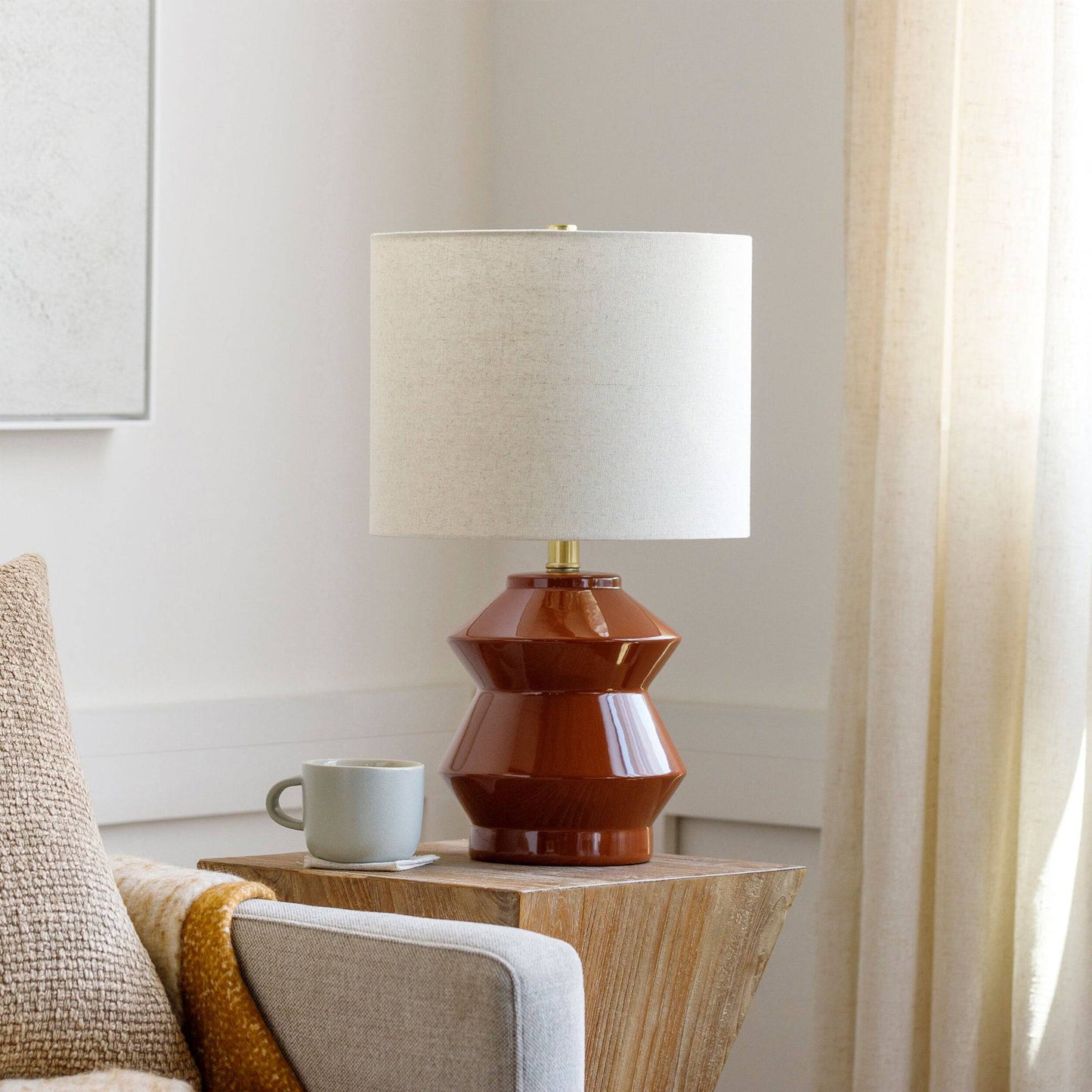 Edy Burnt Orange Ceramic Table Lamp | IONS DEIGN | Dubai | UAE