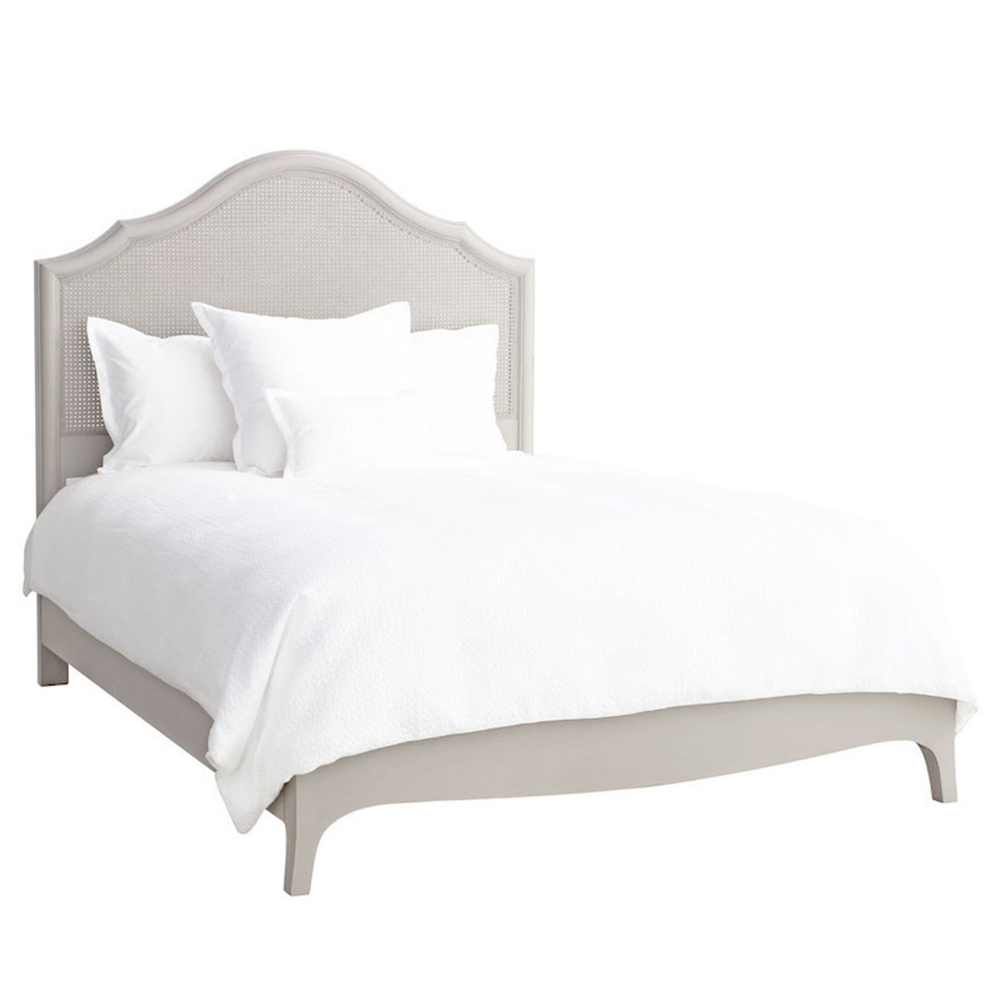 Sev Off White Bed with Rattan Headboard - IONS DESIGN | Dubai | UAE 